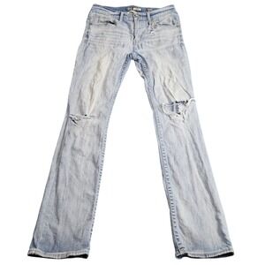 BKE Jake Jeans 33 XL Straight Leg Light Wash Distressed Grunge Denim Y2K Skater